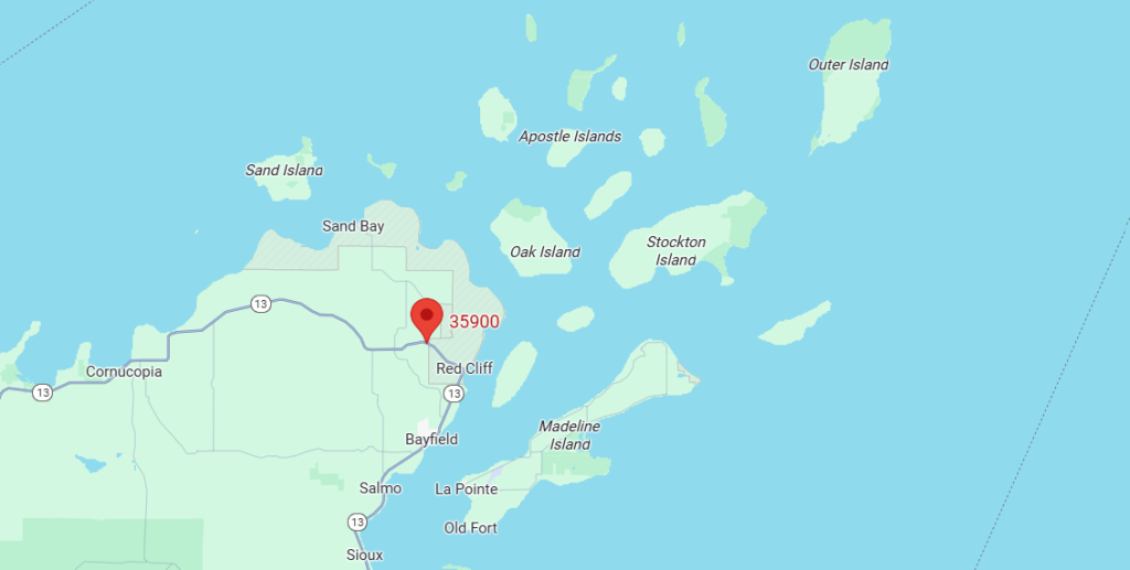 Map of Apostle Islands